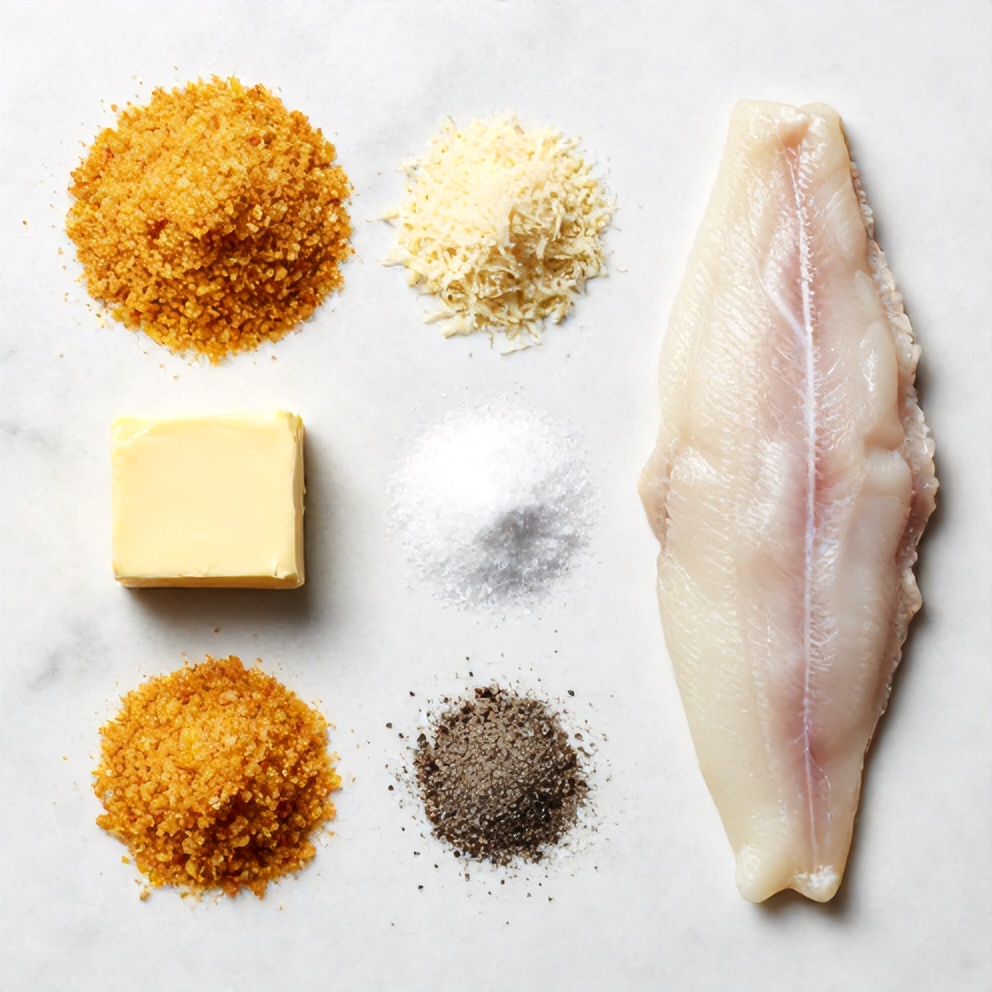 Raw ingredients for Easy Cheesy Baked Halibut