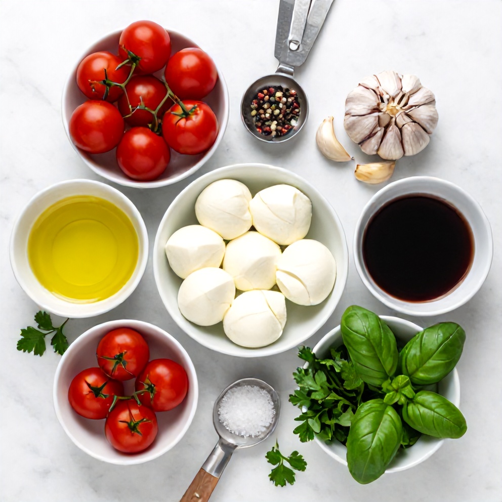 Raw ingredients for Easy Cherry Tomato Salad