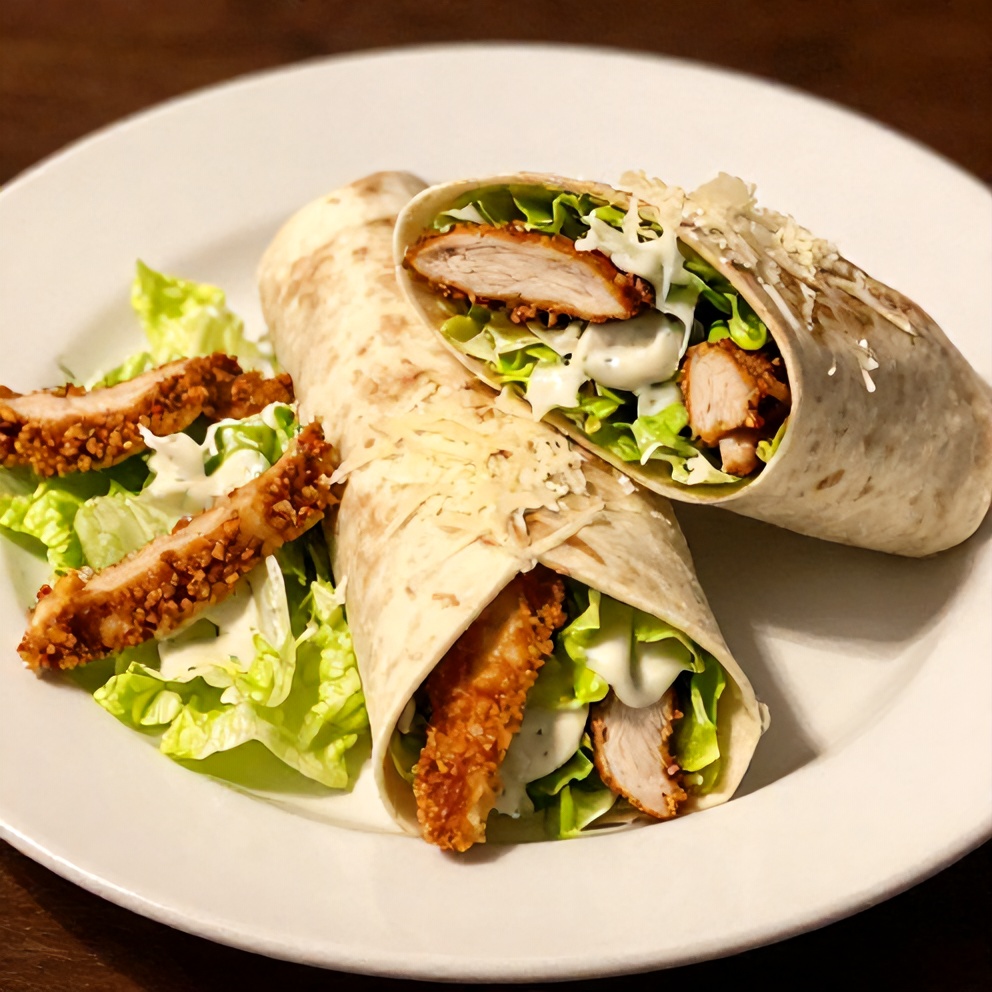 Chicken Caesar Wrap ready to serve