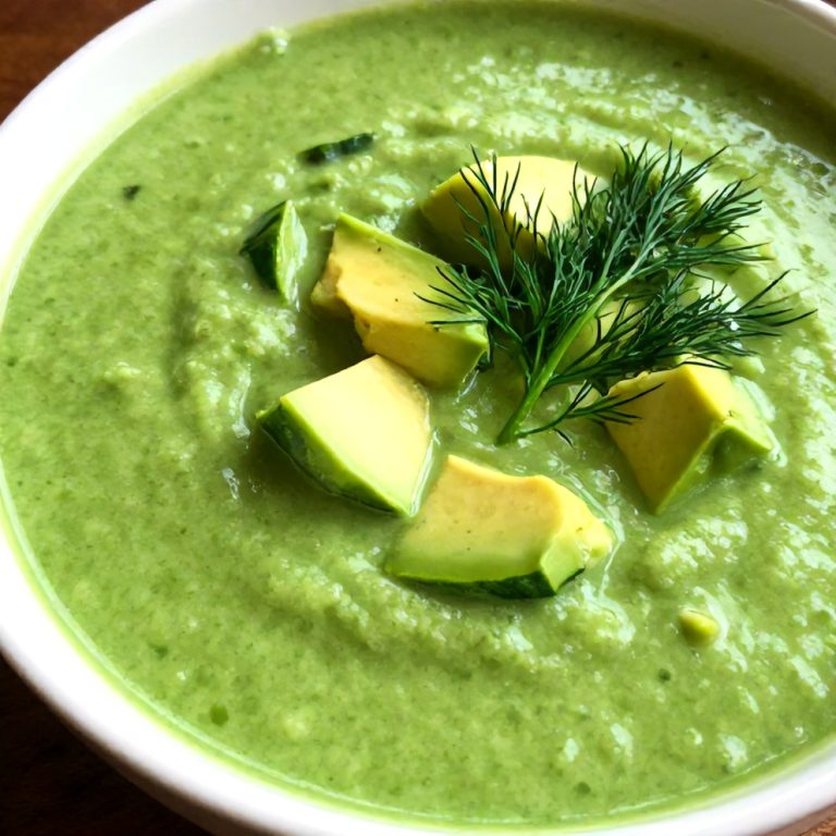 Easy Chilled Cucumber Avocado Soup