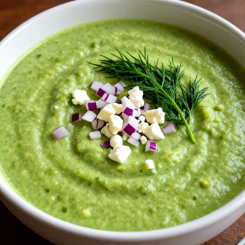 Bowls of Chilled Cucumber Avocado Soup
