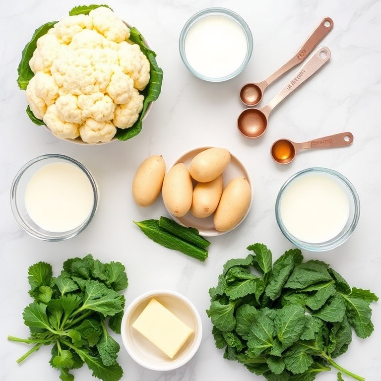 Ingredients for Easy Colcannon with Cauliflower and Kale