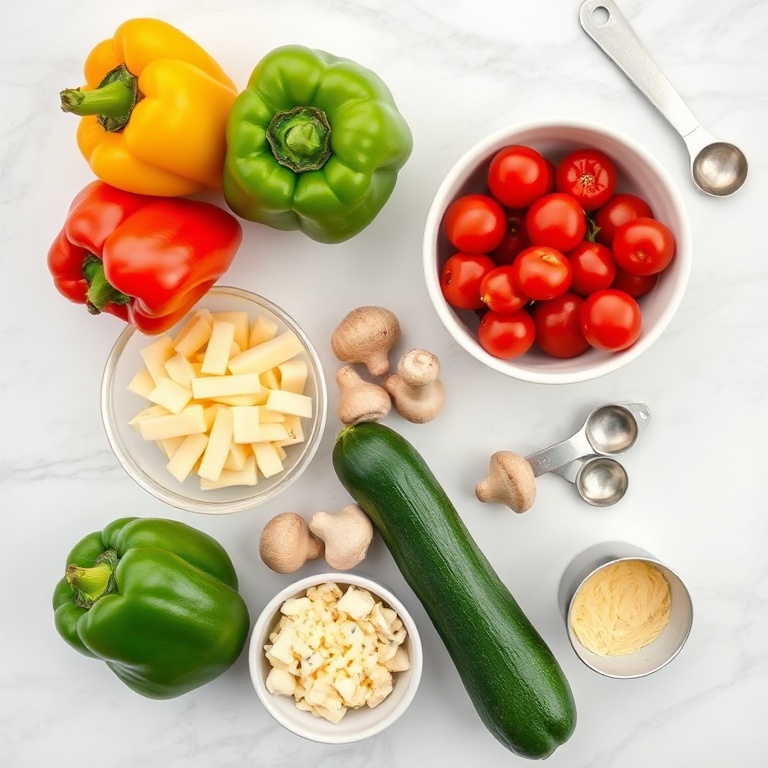 Ingredients for Easy Cottage Cheese Veggie Bake