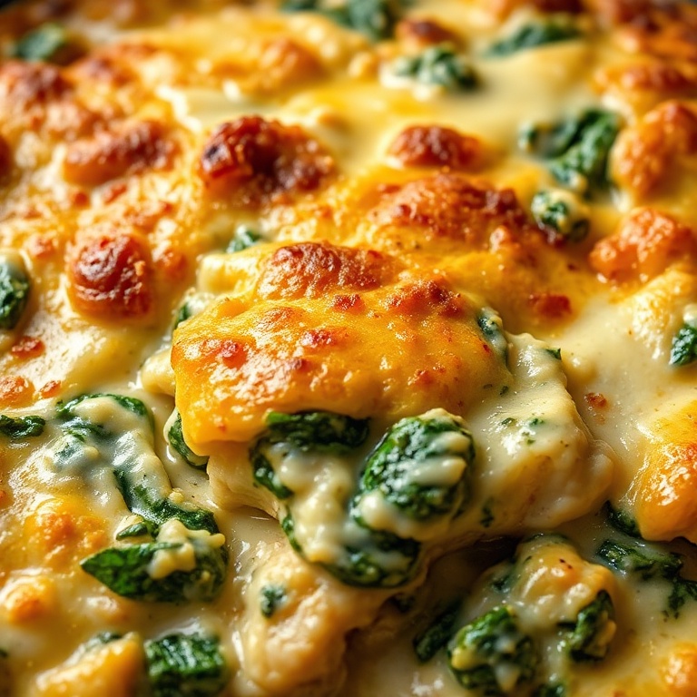 Easy Creamy Spinach Chicken Casserole