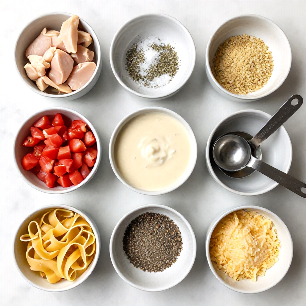 Raw ingredients for Crock Pot Chicken Parmesan Soup