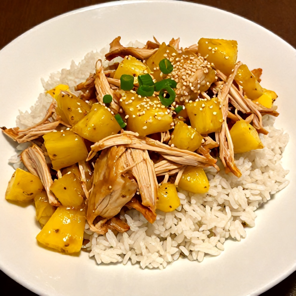 Easy Crockpot Hawaiian Chicken Ready to Serve
