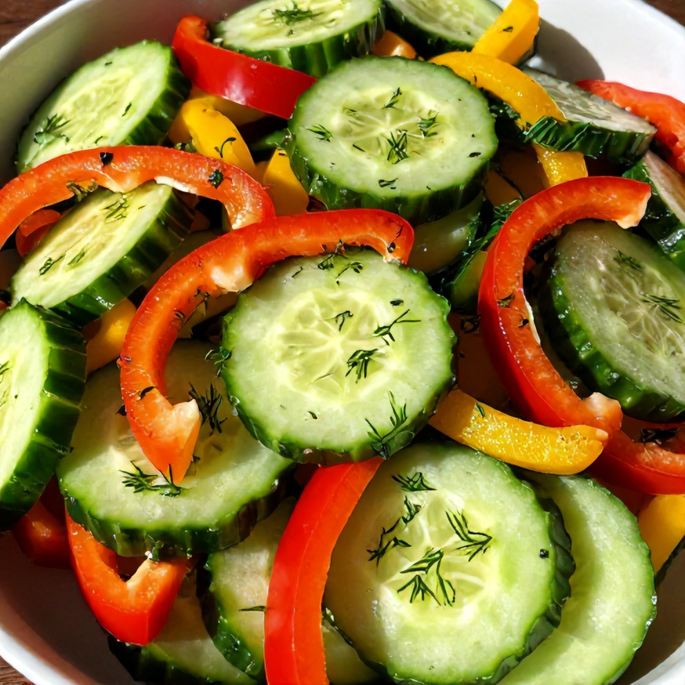 Easy Cucumber Sweet Pepper Salad
