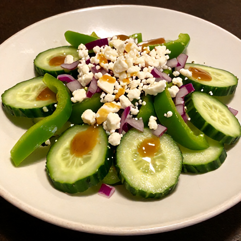 Cucumber Sweet Pepper Salad Ready to Serve