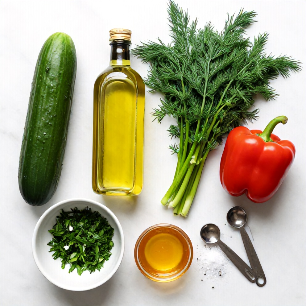 Cucumber Sweet Pepper Salad Ingredients