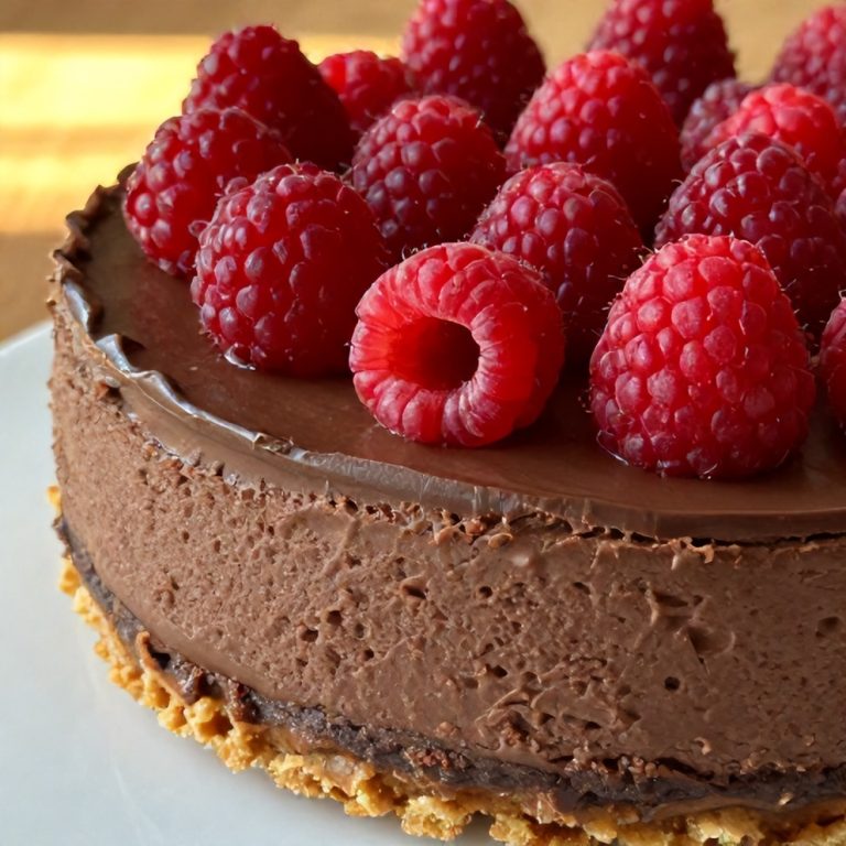 Easy Dark Chocolate Raspberry Cheesecake