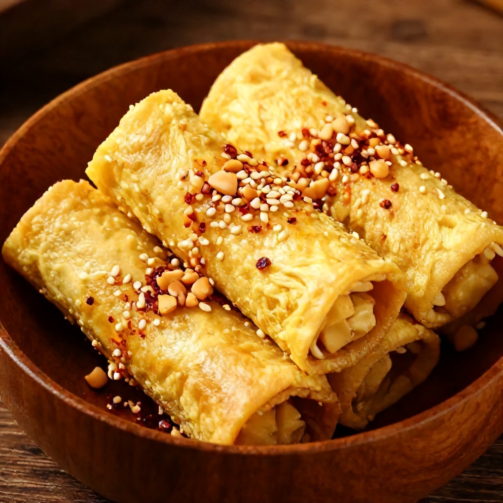 Egg Roll in a Bowl with Ground Turkey and Cabbage, Garnished