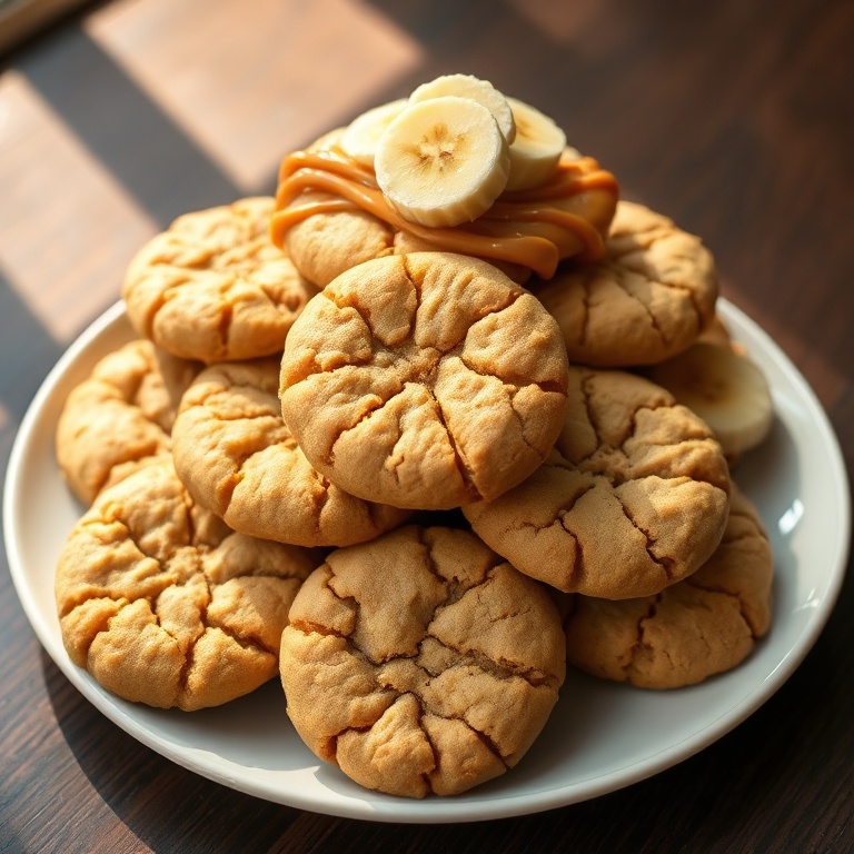 easy flourless peanut butter banana cookies