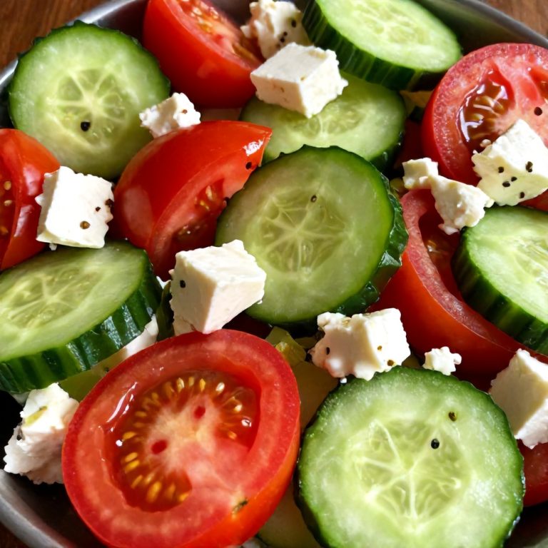 easy fresh cucumber tomato feta salad