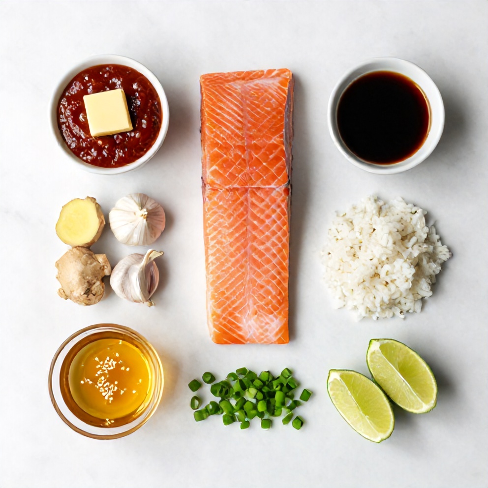 Gochujang Butter Salmon Rice Bowl Ingredients