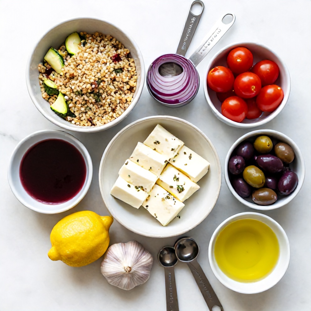 Greek Grain Bowl Ingredients