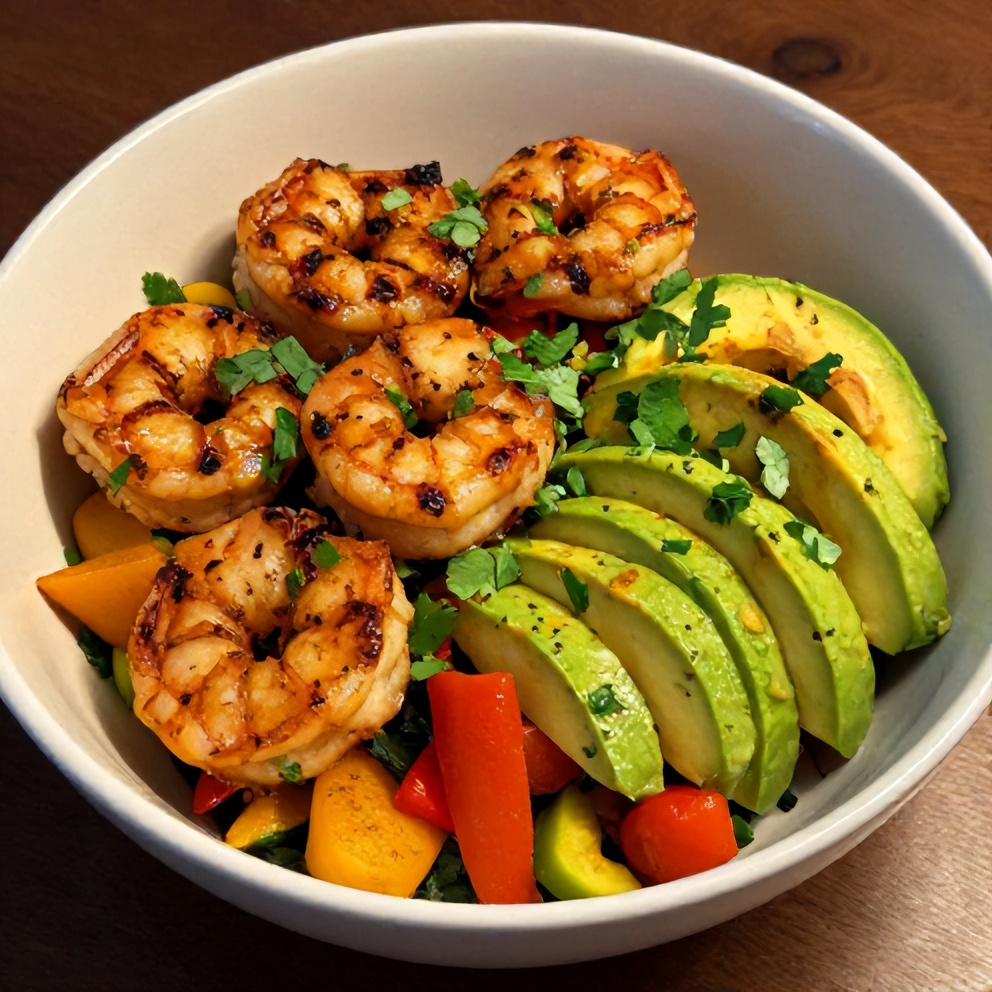 Grilled Shrimp and Avocado Bowl