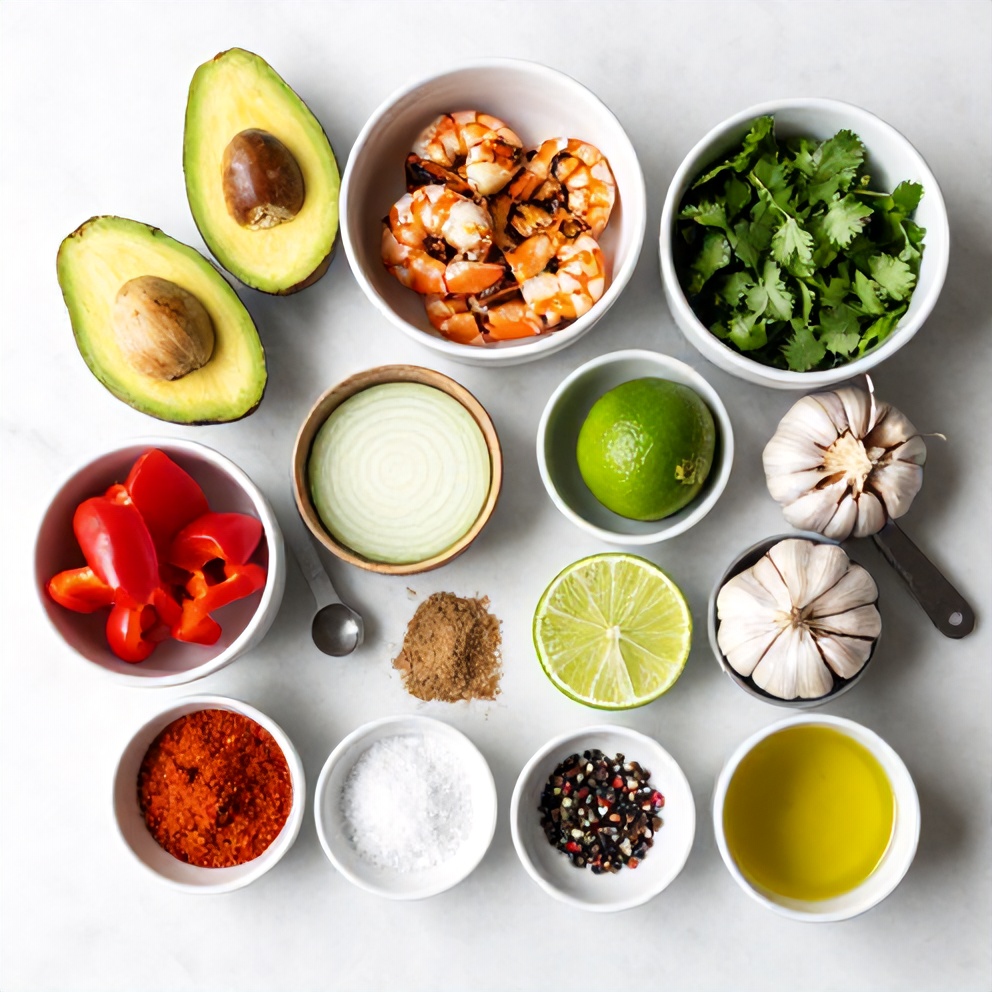 Grilled Shrimp and Avocado Bowl Ingredients