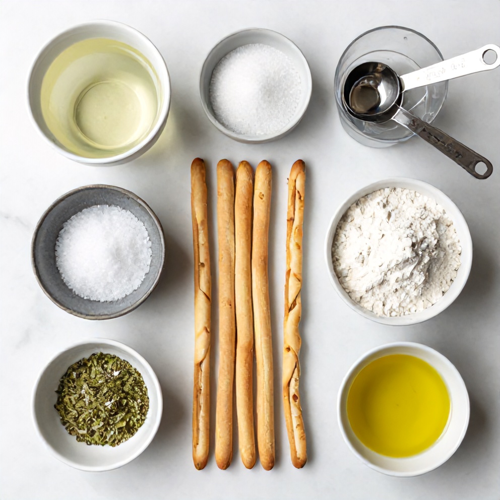 Raw ingredients for homemade Olive Garden breadsticks