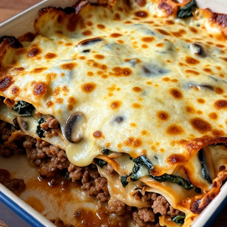Easy Mushroom Spinach Lasagna