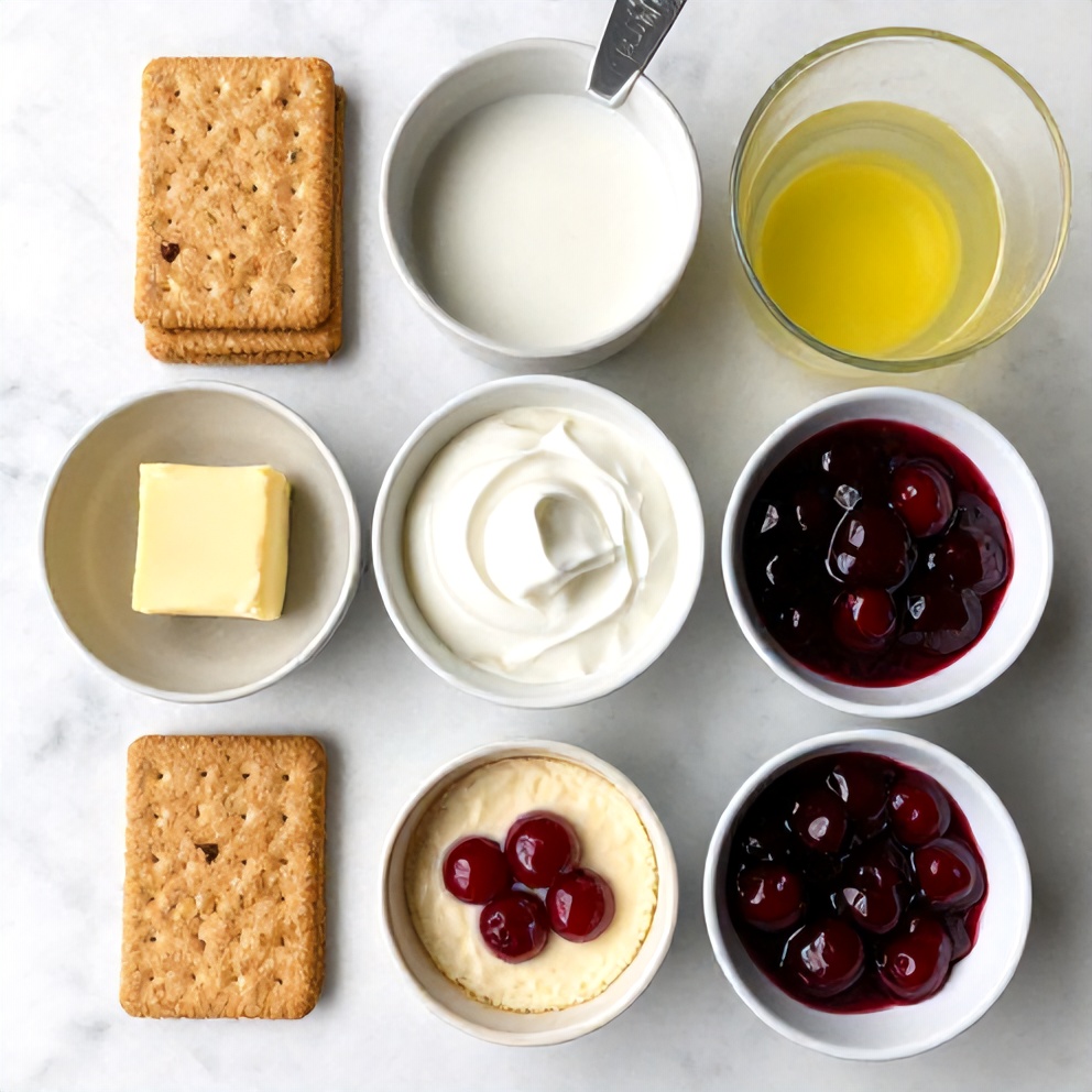 No Bake Cherry Cheesecake Cups Ingredients