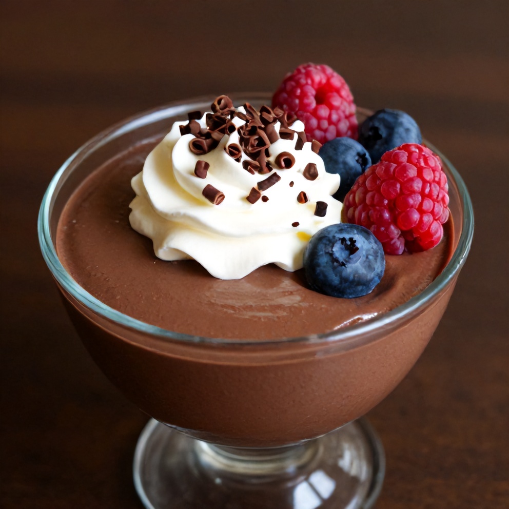 No-Bake Chocolate Mousse with Berries