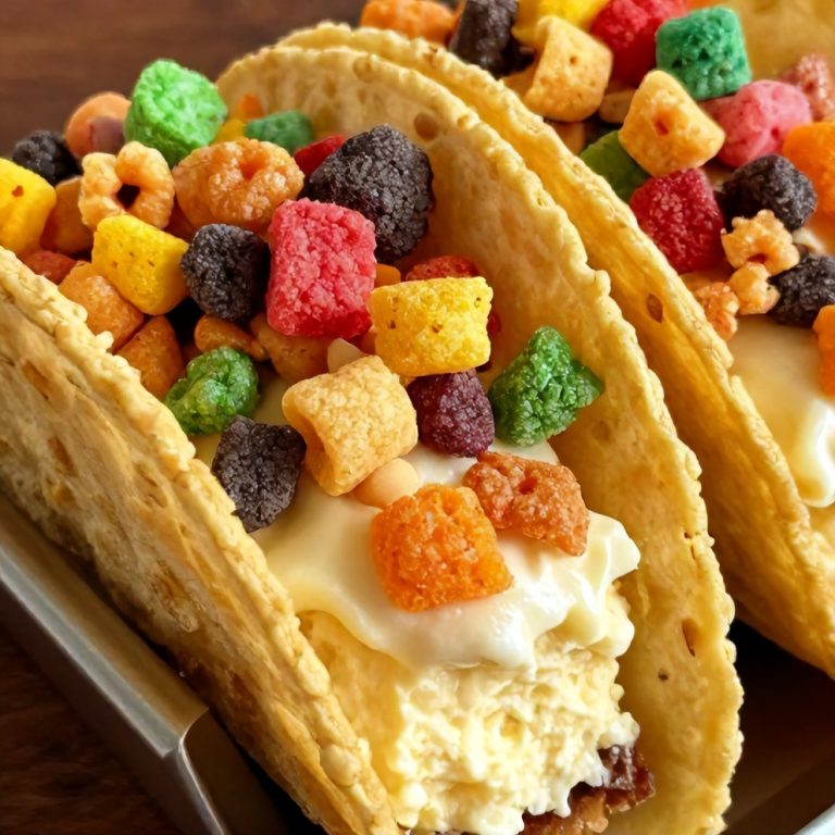 Easy No-Bake Fruity Pebbles Cheesecake Tacos
