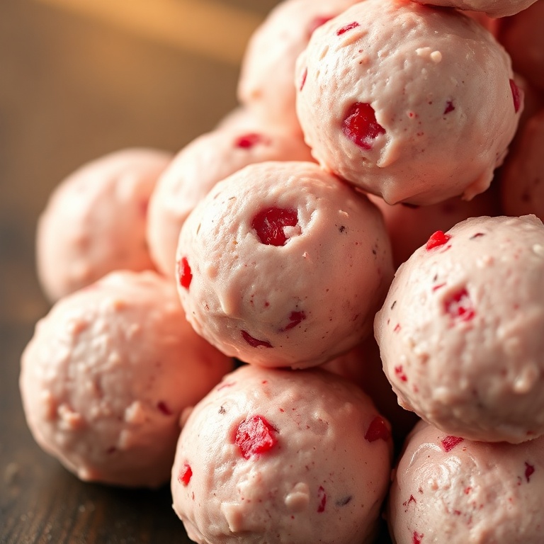 easy no-bake protein strawberry balls
