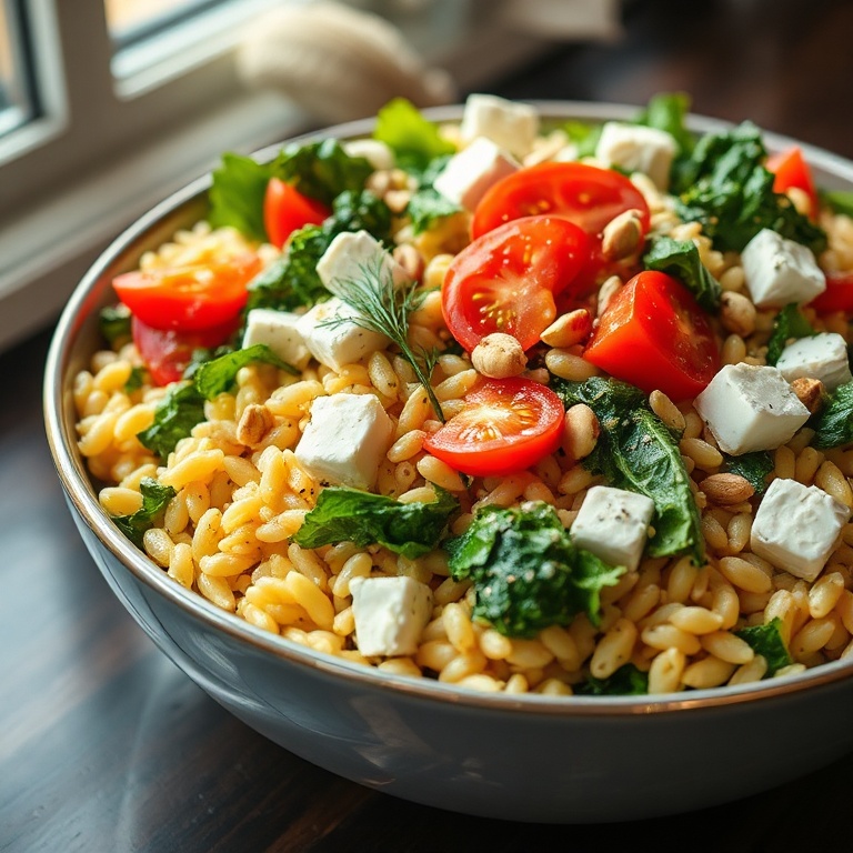 easy orzo kale salad