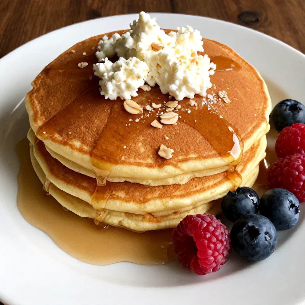 Easy Protein Pancakes with Cottage Cheese and Oats