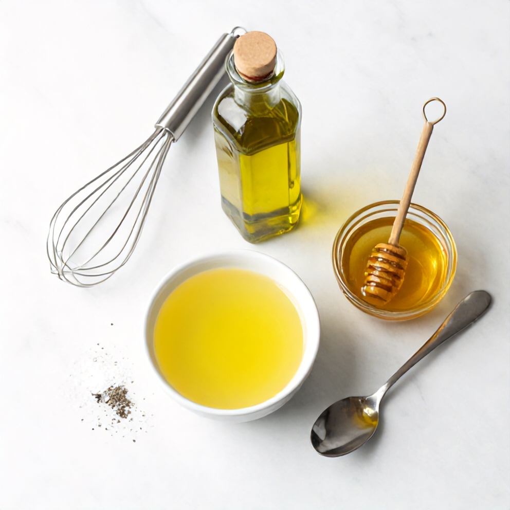 Raw ingredients for lemon vinaigrette