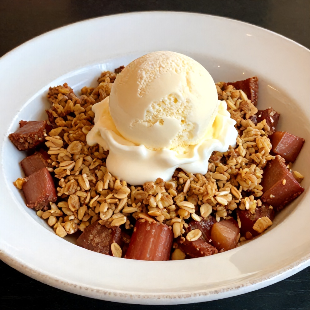 Easy Rhubarb Crisp with Oat Topping