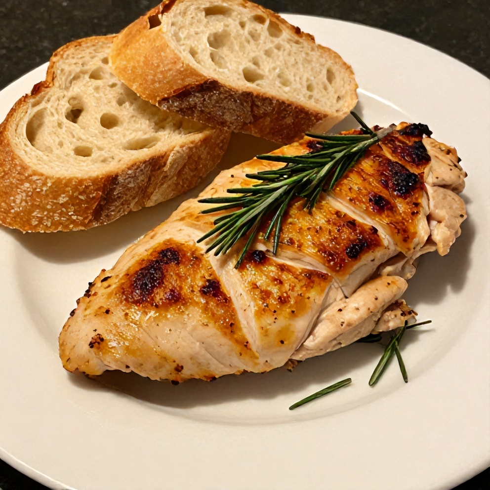 Plated Rosemary Dijon Chicken Breast
