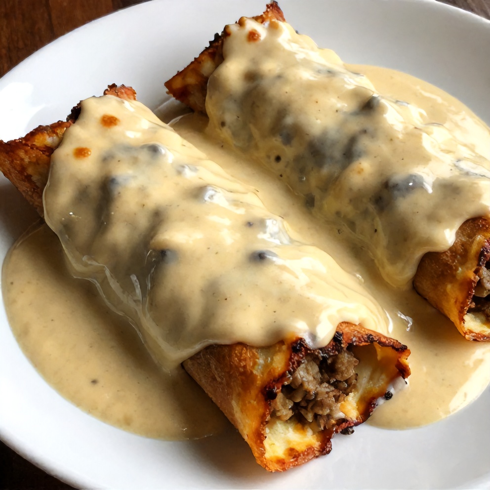 Easy Sausage Gravy Enchiladas