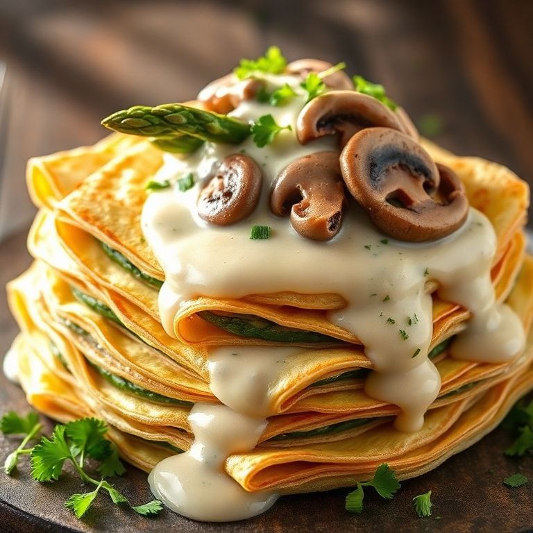 easy savory asparagus crepes