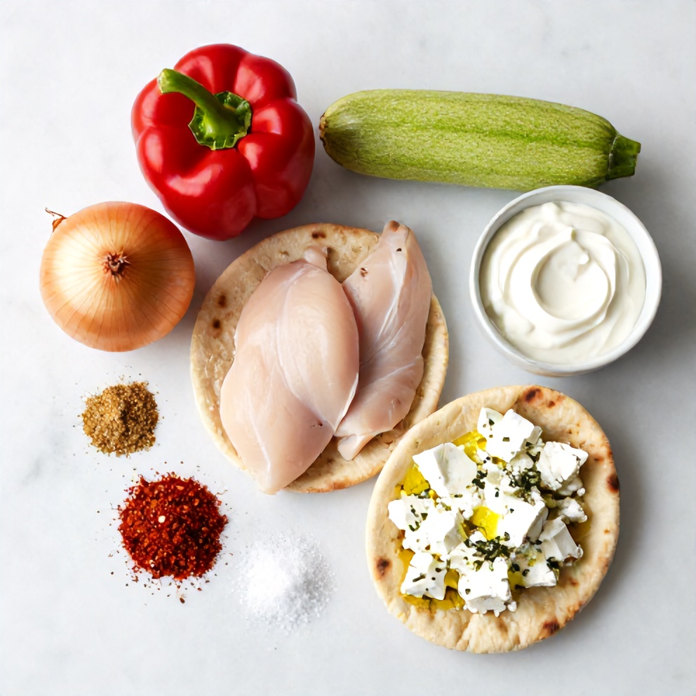 Raw Ingredients for Sheet Pan Chicken Pitas