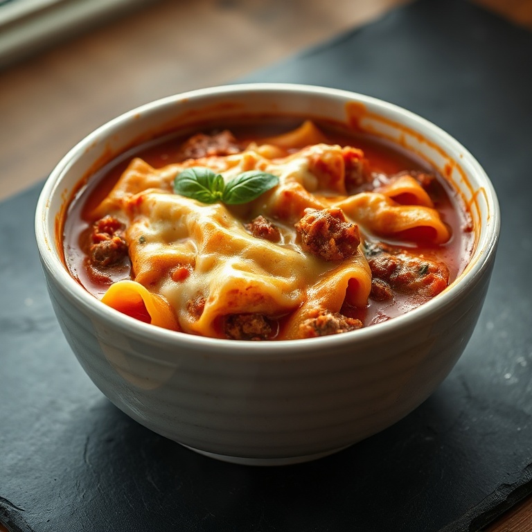 easy slow cooker lasagna soup