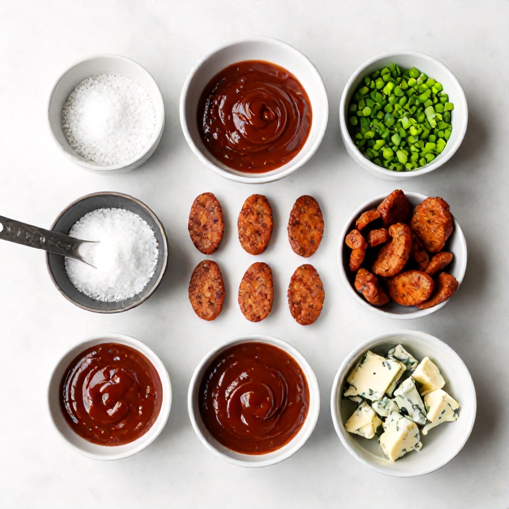 Raw ingredients for little smokies in BBQ sauce