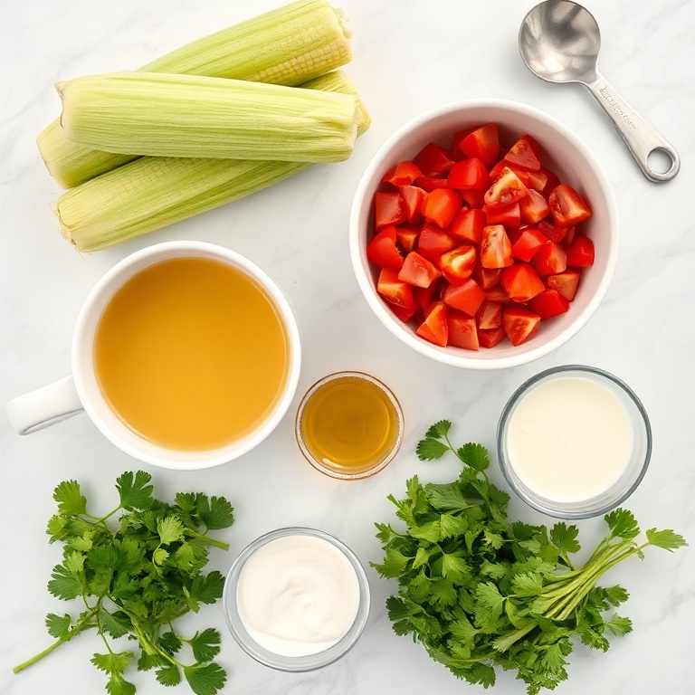 Ingredients for Easy Slow Cooker Mexican Street Corn Soup