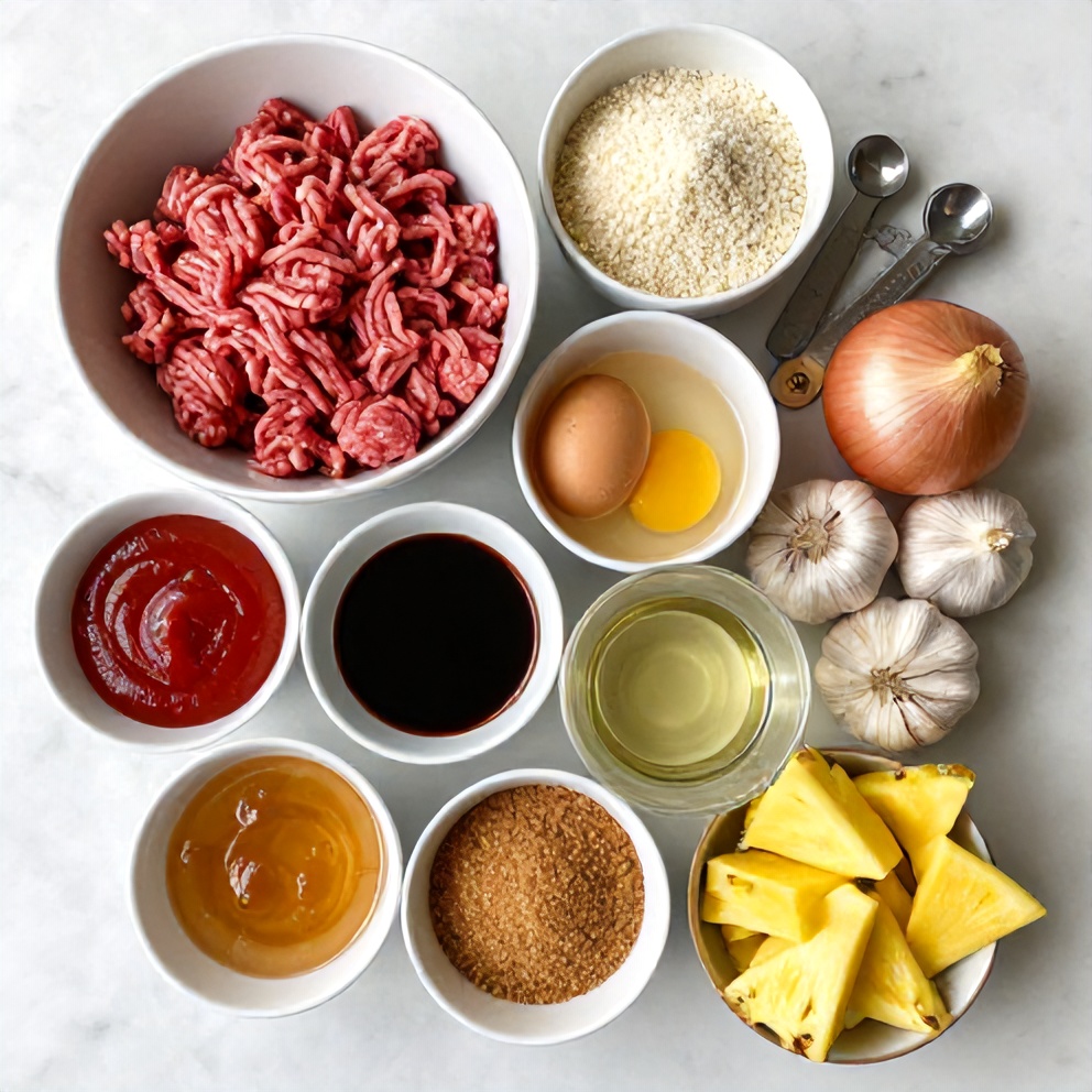 Ingredients for Sweet and Sour Meatballs