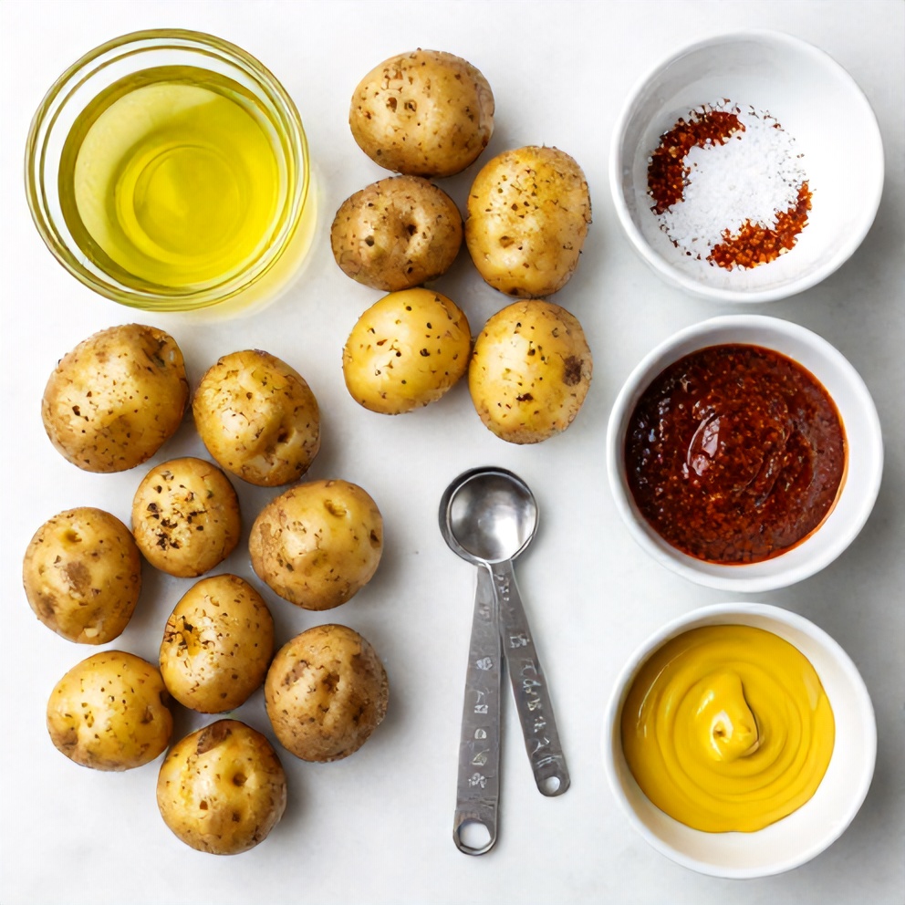 Raw ingredients for smoky baby potatoes