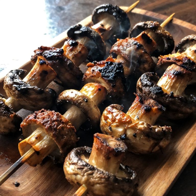 Easy Smoky Grilled Mushroom Skewers