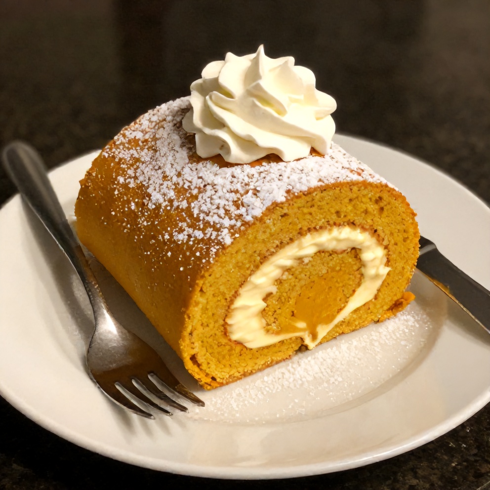 Easy Spiced Pumpkin Roll with Cream Cheese Frosting