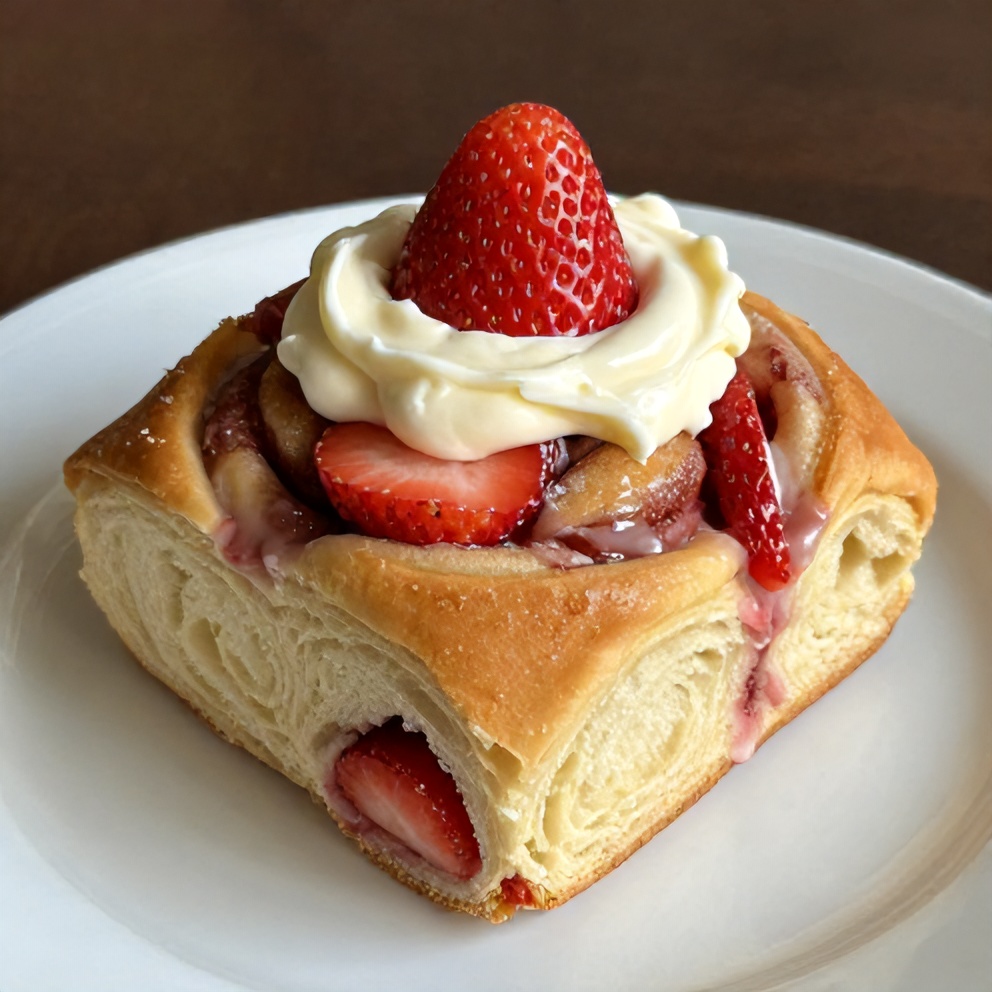 Easy Strawberry Cinnamon Rolls with Cream Cheese Glaze