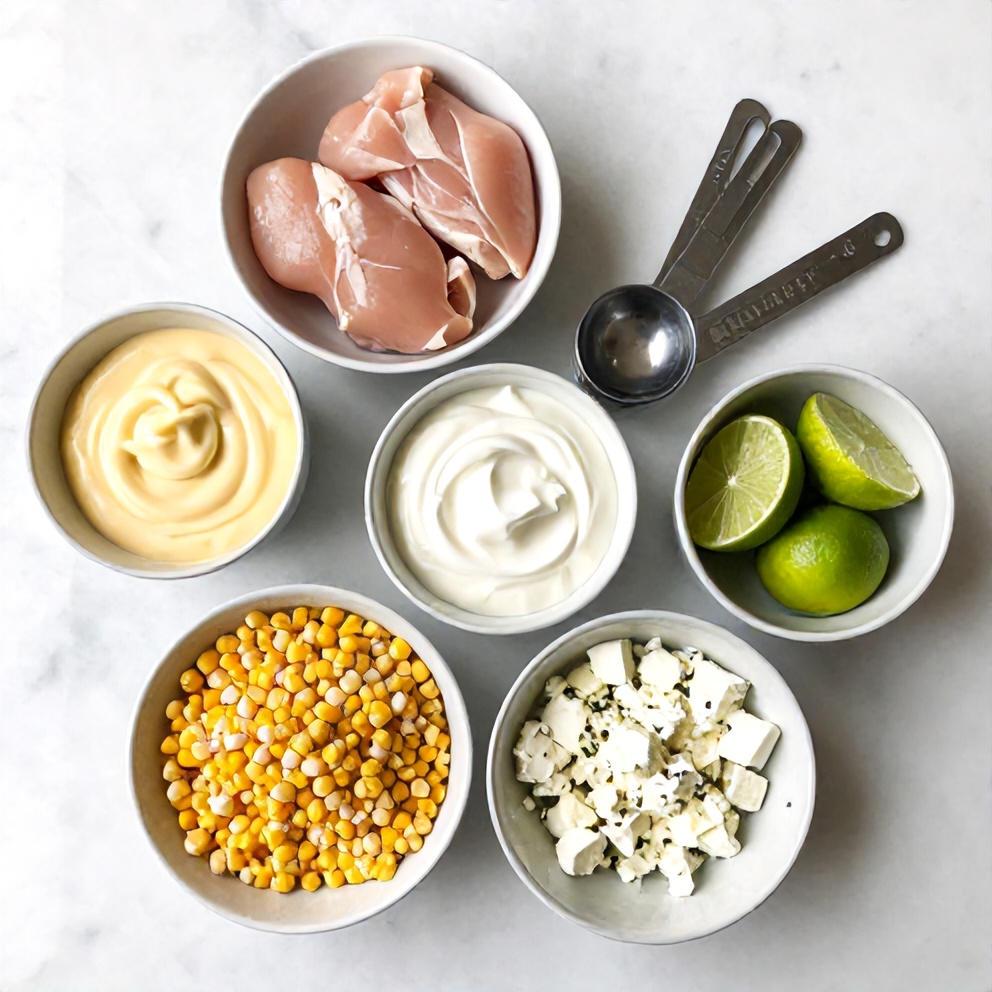 Ingredients for Easy Street Corn Chicken Bowl