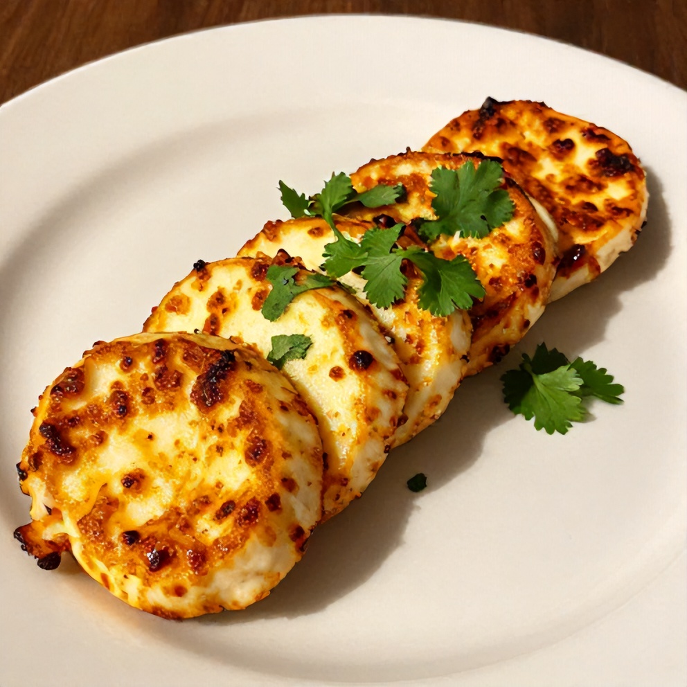 Plated Sweet Chili Halloumi Wrap with fresh cilantro