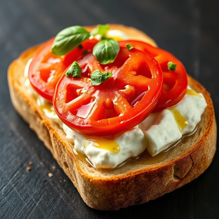 easy tomato and cottage cheese toast