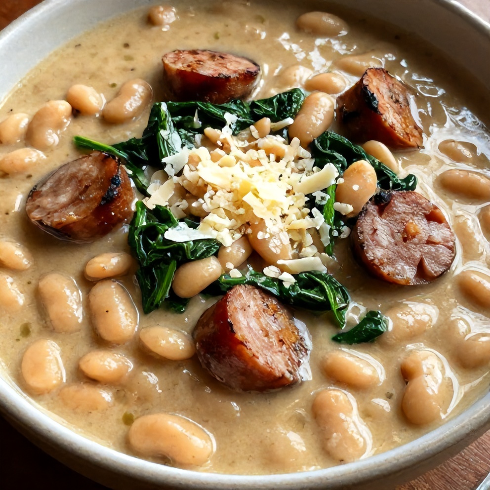 Bowl of Creamy Tuscan White Bean Soup