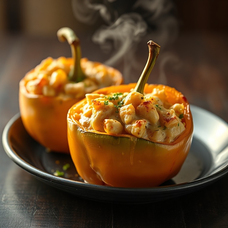 easy white chicken chili stuffed peppers