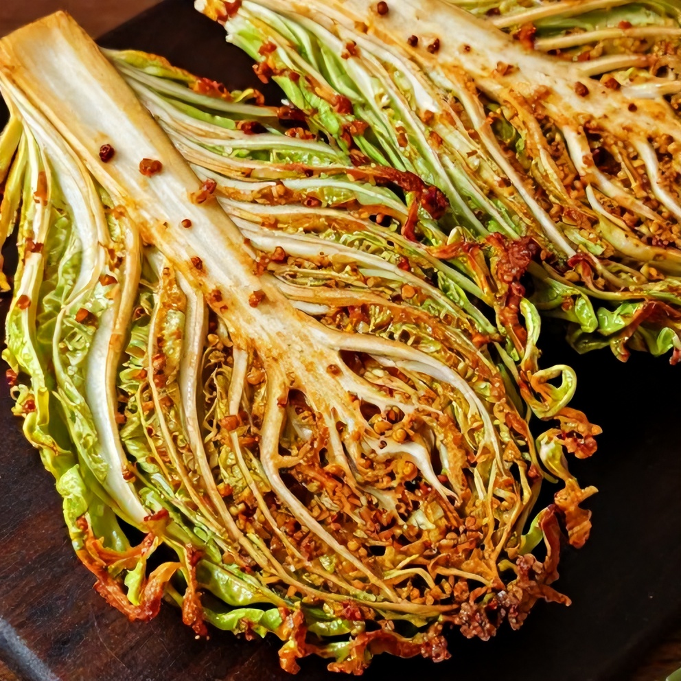 garlic roasted cabbage steaks