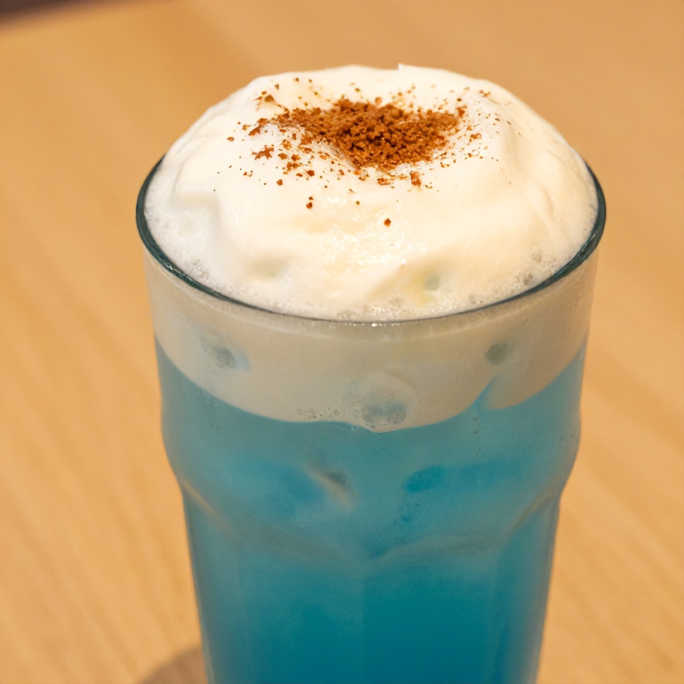 Iced Blue Tea Latte with Vanilla Cold Foam